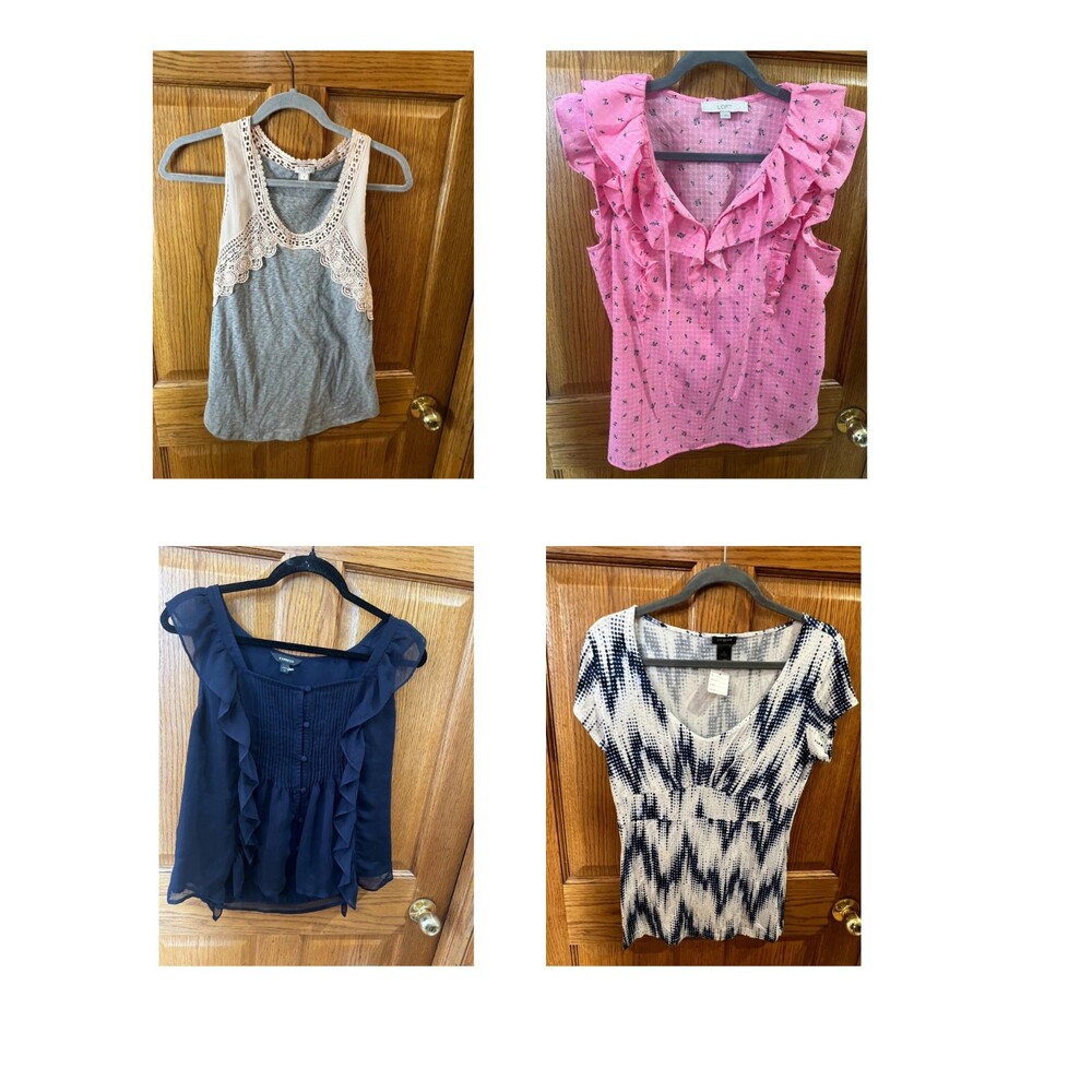 Y2K Clothing Lot of 4 Women's Tops Career Flirty Sexy Fairy Size Small Jcrew